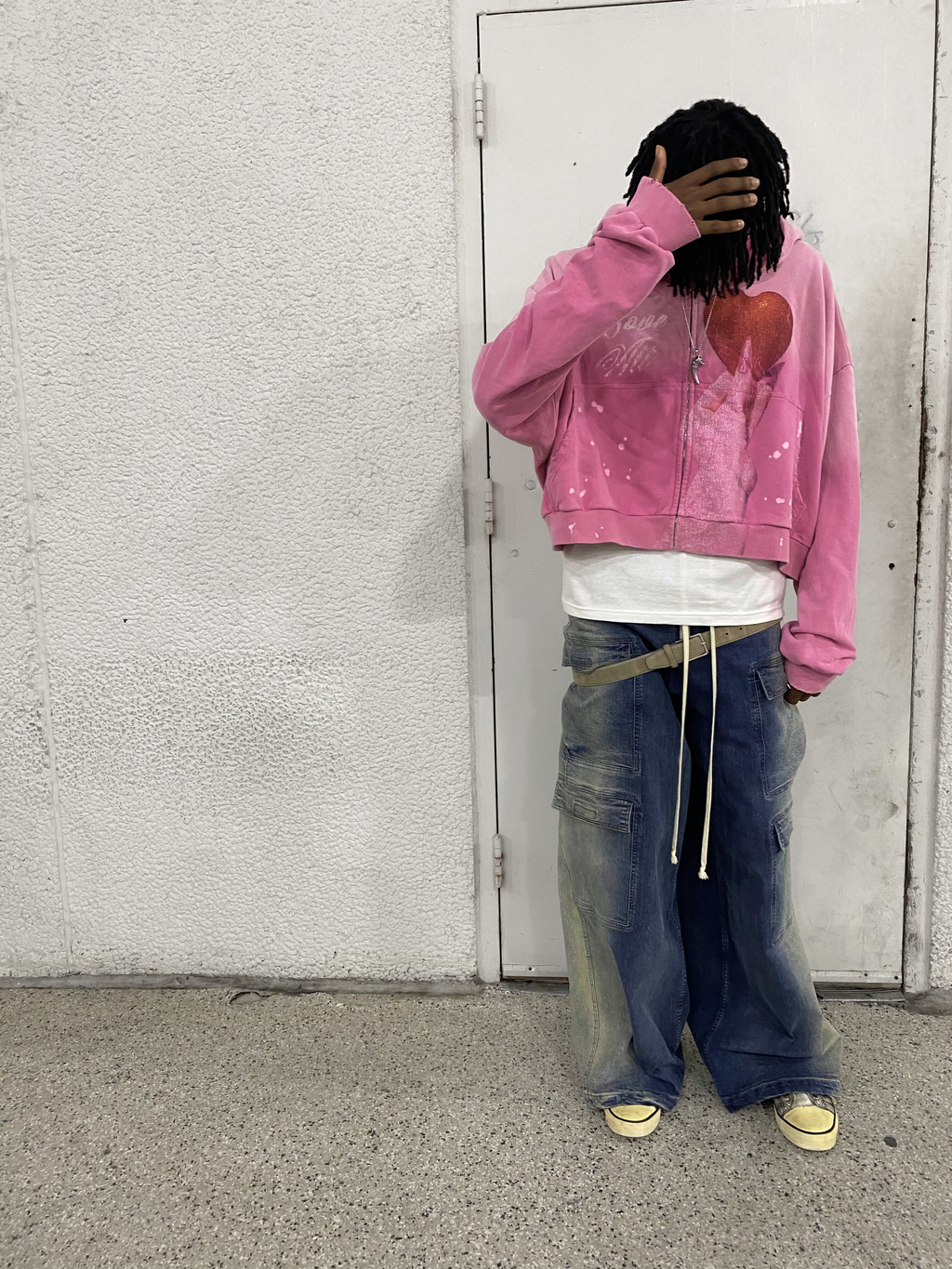 "Love All" Zip-Up: Deep Sakura